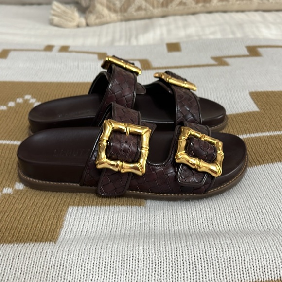 EUC Schutz woven leather big Gold buckle detail - Picture 2 of 4